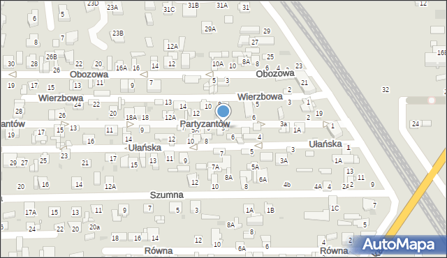 Ciechanów, Partyzantów, 3, mapa Ciechanów