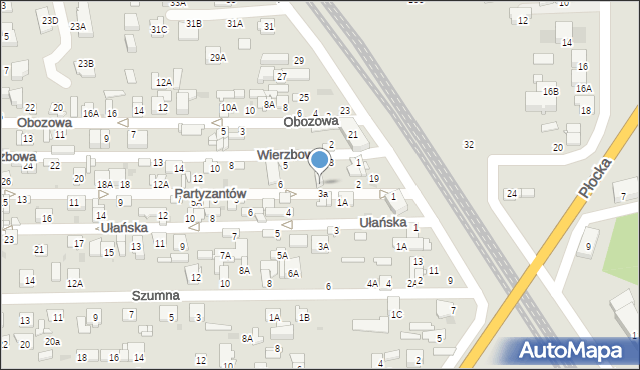 Ciechanów, Partyzantów, 4, mapa Ciechanów