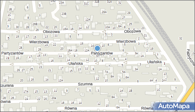 Ciechanów, Partyzantów, 5A, mapa Ciechanów