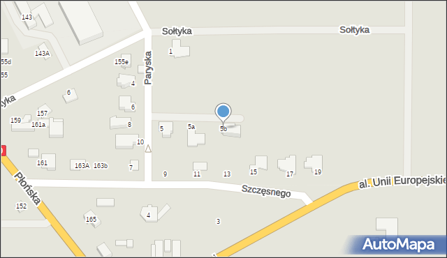 Ciechanów, Paryska, 5b, mapa Ciechanów