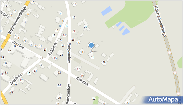 Ciepielów, Partyzantów, 27, mapa Ciepielów