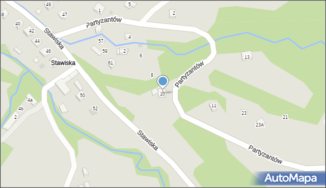 Ciężkowice, Partyzantów, 10, mapa Ciężkowice