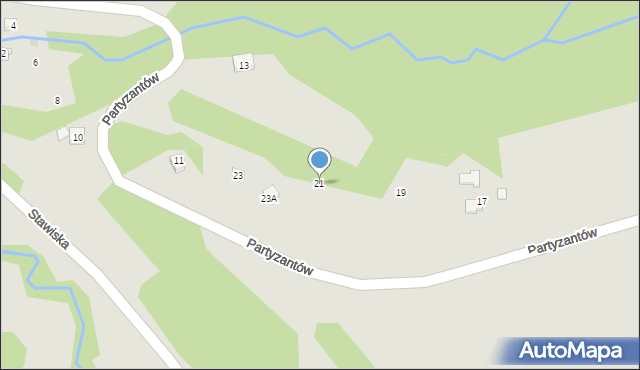 Ciężkowice, Partyzantów, 21, mapa Ciężkowice