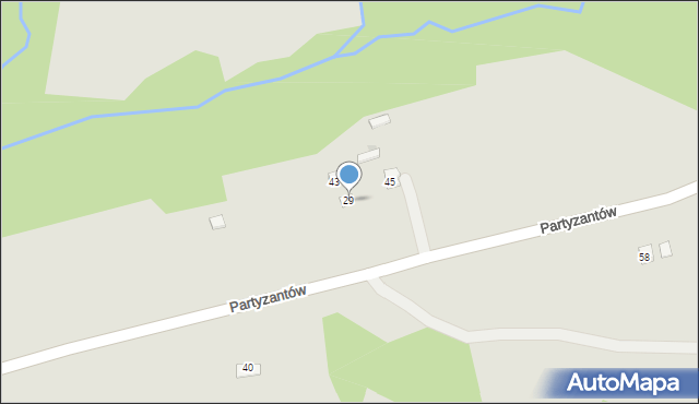 Ciężkowice, Partyzantów, 29, mapa Ciężkowice