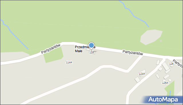 Ciężkowice, Partyzantów, 62, mapa Ciężkowice