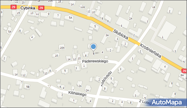 Cybinka, Paderewskiego Ignacego Jana, 6, mapa Cybinka