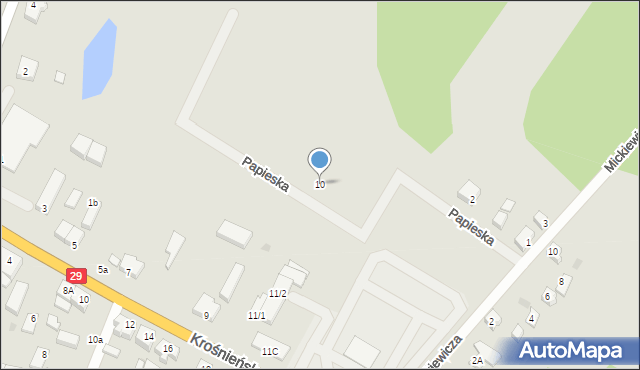 Cybinka, Papieska, 10, mapa Cybinka