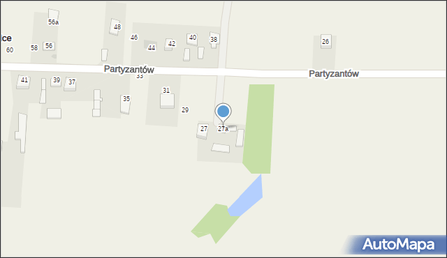 Cybulice, Partyzantów, 27a, mapa Cybulice