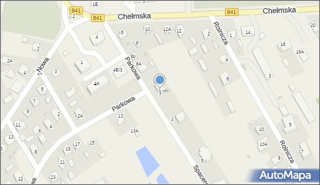 Cyców, Parkowa, 1, mapa Cyców