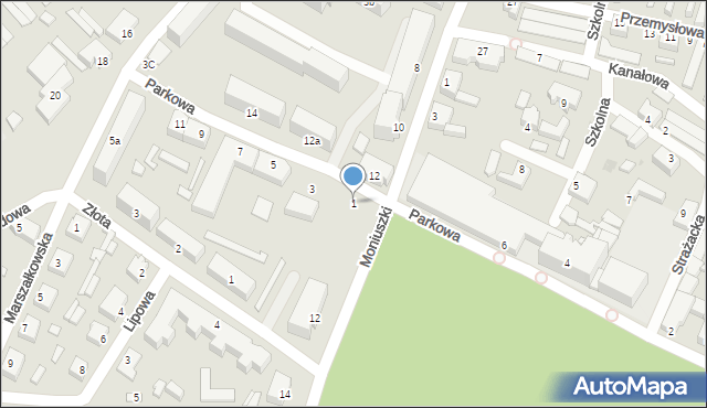 Czarne, Parkowa, 1, mapa Czarne