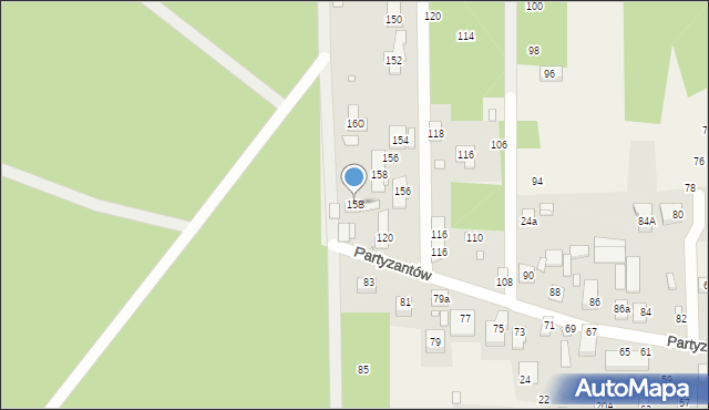 Czarnów, Partyzantów, 158, mapa Czarnów
