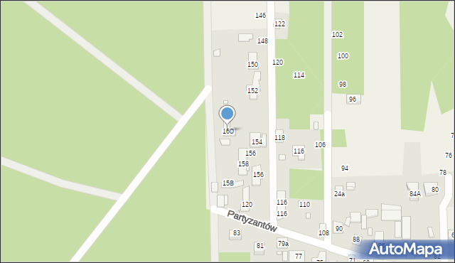 Czarnów, Partyzantów, 162, mapa Czarnów