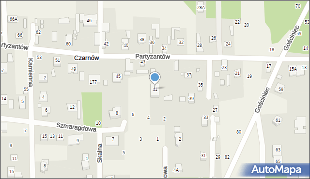 Czarnów, Partyzantów, 41, mapa Czarnów