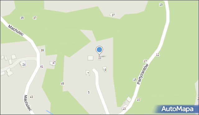 Czchów, Partyzantów, 11, mapa Czchów