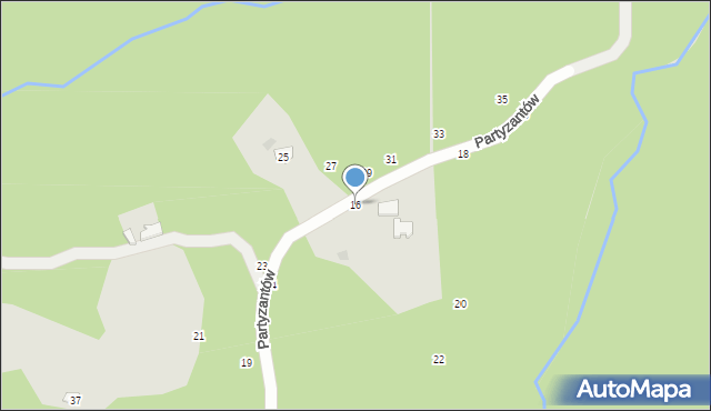 Czchów, Partyzantów, 16, mapa Czchów