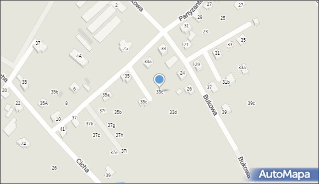 Czechowice-Dziedzice, Partyzantów, 33c, mapa Czechowic-Dziedzic
