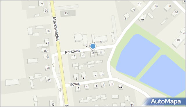 Czerwin, Parkowa, 6, mapa Czerwin