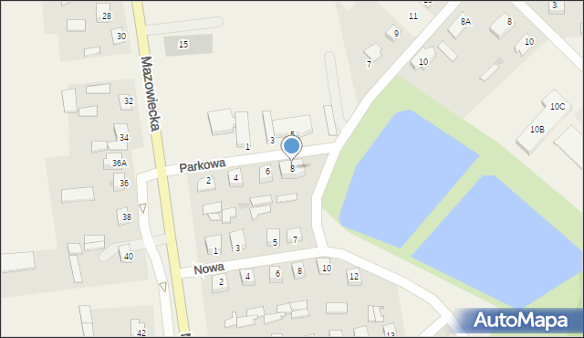 Czerwin, Parkowa, 8, mapa Czerwin