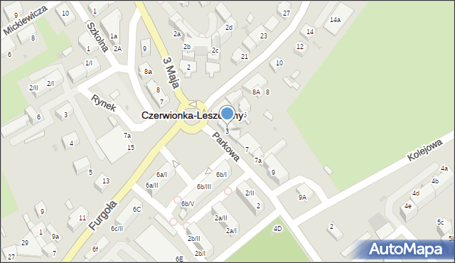 Czerwionka-Leszczyny, Parkowa, 3, mapa Czerwionka-Leszczyny
