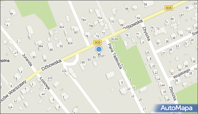 Częstochowa, Pana Tadeusza, 2/6, mapa Częstochowy