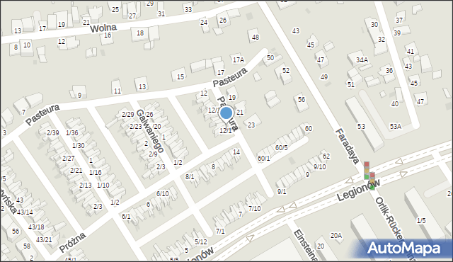 Częstochowa, Pasteura Ludwika, 12/1, mapa Częstochowy