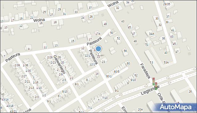 Częstochowa, Pasteura Ludwika, 21, mapa Częstochowy