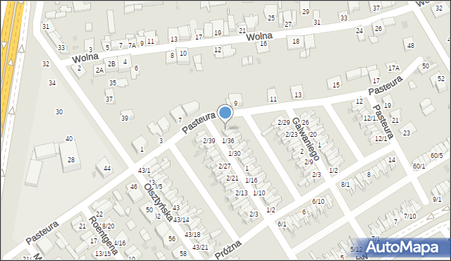Częstochowa, Pasteura Ludwika, 6, mapa Częstochowy