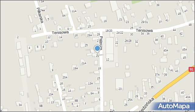 Częstochowa, Pajęcza, 21, mapa Częstochowy