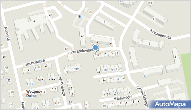 Częstochowa, Parandowskiego Jana, 13, mapa Częstochowy