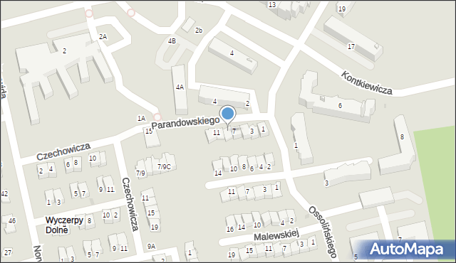 Częstochowa, Parandowskiego Jana, 9, mapa Częstochowy