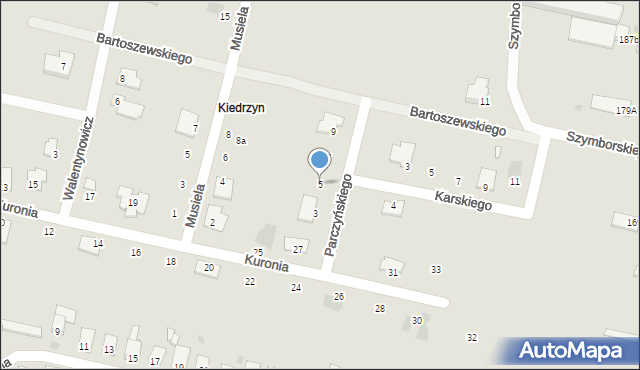 Częstochowa, Parczyńskiego Józefa, 5, mapa Częstochowy