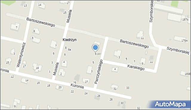 Częstochowa, Parczyńskiego Józefa, 7, mapa Częstochowy