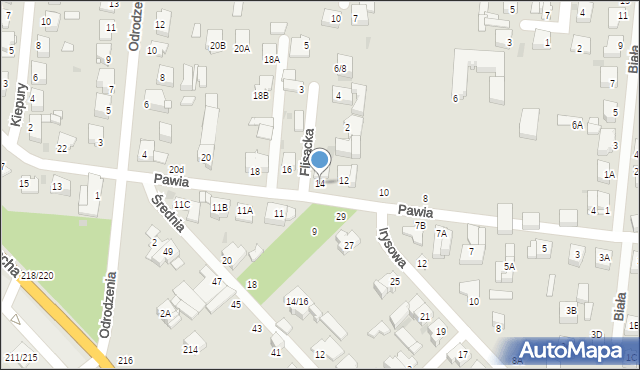 Częstochowa, Pawia, 14, mapa Częstochowy