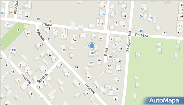 Częstochowa, Pawia, 3B, mapa Częstochowy