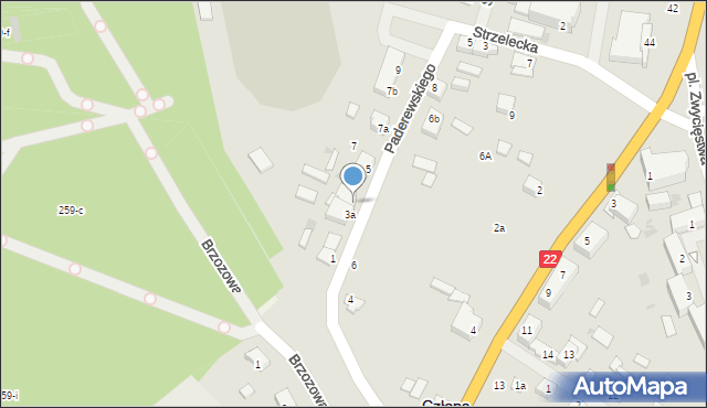 Człopa, Paderewskiego Ignacego Jana, 3b, mapa Człopa