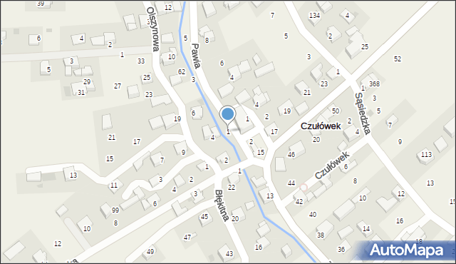 Czułówek, Pawia, 1, mapa Czułówek