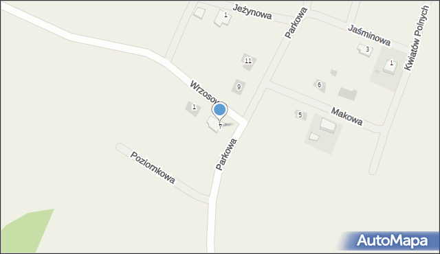 Dąbków, Parkowa, 7, mapa Dąbków