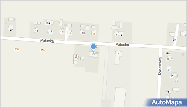 Dąbrowa, Pałucka, 11, mapa Dąbrowa