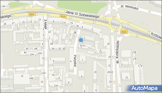 Dąbrowa Górnicza, Paryska, 5, mapa Dąbrowa Górnicza