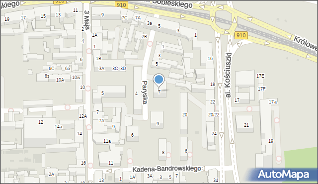 Dąbrowa Górnicza, Paryska, 7, mapa Dąbrowa Górnicza