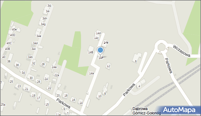 Dąbrowa Górnicza, Parkowa, 14F, mapa Dąbrowa Górnicza