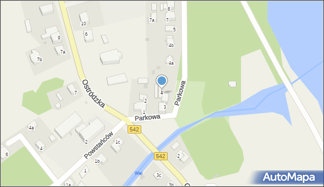 Dąbrówno, Parkowa, 4, mapa Dąbrówno