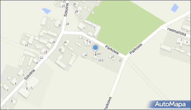 Dakowy Mokre, Parkowa, 8, mapa Dakowy Mokre