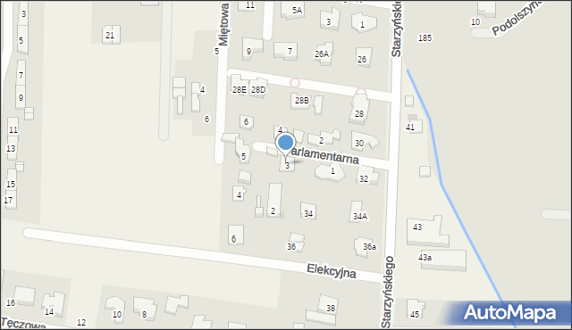 Dawidy Bankowe, Parlamentarna, 3, mapa Dawidy Bankowe