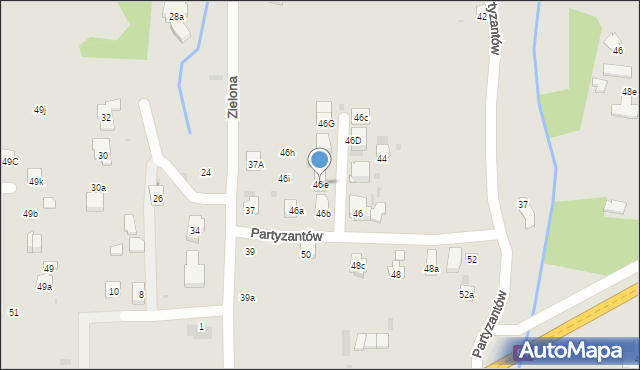 Dębica, Partyzantów, 46e, mapa Dębicy