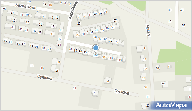 Dębogórze, Paprykowa, 101, mapa Dębogórze