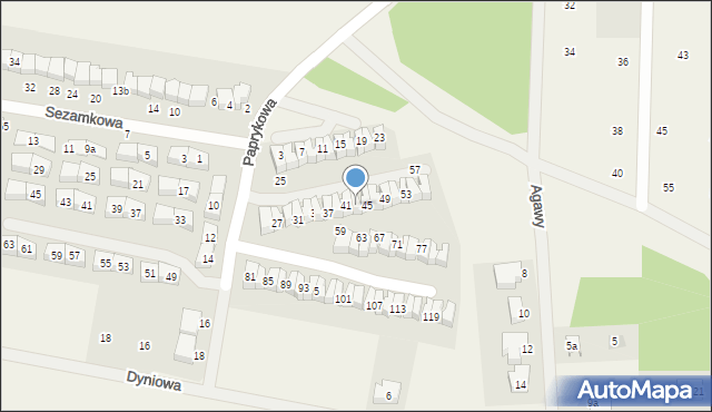 Dębogórze, Paprykowa, 43, mapa Dębogórze