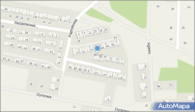 Dębogórze, Paprykowa, 61, mapa Dębogórze