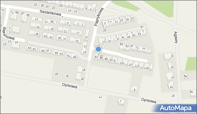 Dębogórze, Paprykowa, 83, mapa Dębogórze