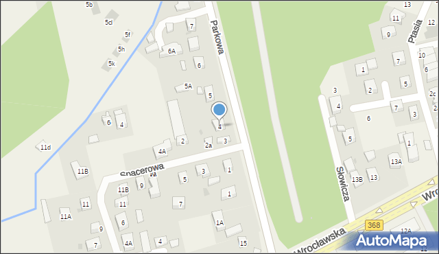 Długołęka, Parkowa, 4, mapa Długołęka